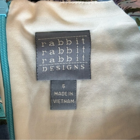 Rabbit Rabbit Rabbit Green and Blue Sleeveless Sundress - Picture 4 of 8